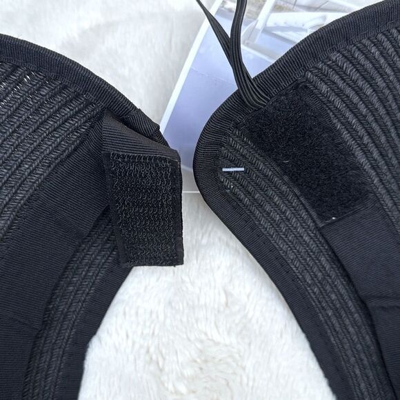 Astor Place Black Woven Packable UPF 50+ Travel Visor Brim Hat NEW - Picture 8 of 12